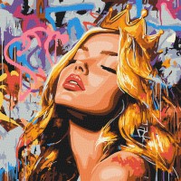 Набір для розпису по номерах Сучасна Спляча красуня, Ideyka, 40x40 см, КНО8603