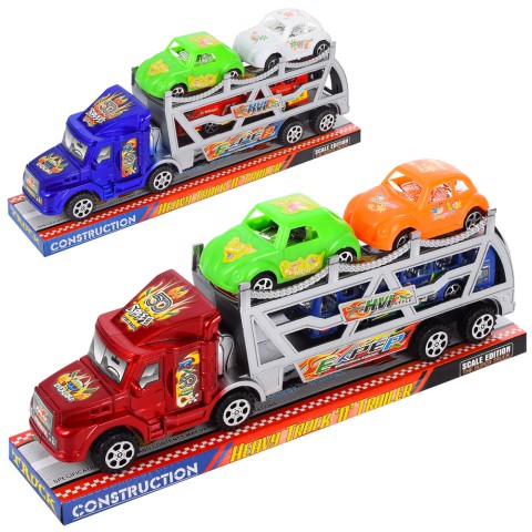 Трейлер транспорт, автобус, машинка 2 шт. (В асортименті)