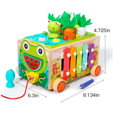 Розвиваючий центр дерев'яний каталка ксилофон риболовля городок