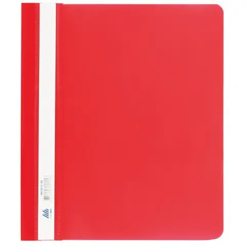 Швидкозшивач пластиковий, А5, PP, червоний, 12 шт.