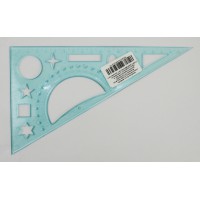 Трикутник, 20 см, 60°/90°/30°, з транспортиром, 5 шт. в упаковці