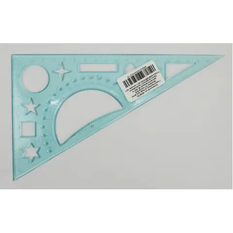 Трикутник, 20 см, 60°/90°/30°, з транспортиром, 5 шт. в упаковці