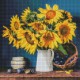 Набір з алмазною мозаїкою Яскраві соняшники AMO7417, 40x40 см