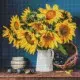Набір з алмазною мозаїкою Яскраві соняшники AMO7417, 40x40 см