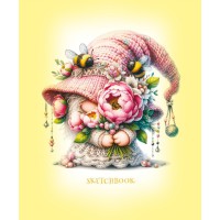 Скетчбук 7БЦ 148x105 мм, 24 аркуші, офсетний папір 100 г/м², чисті аркуші, матова ламінація, дизайн 24343