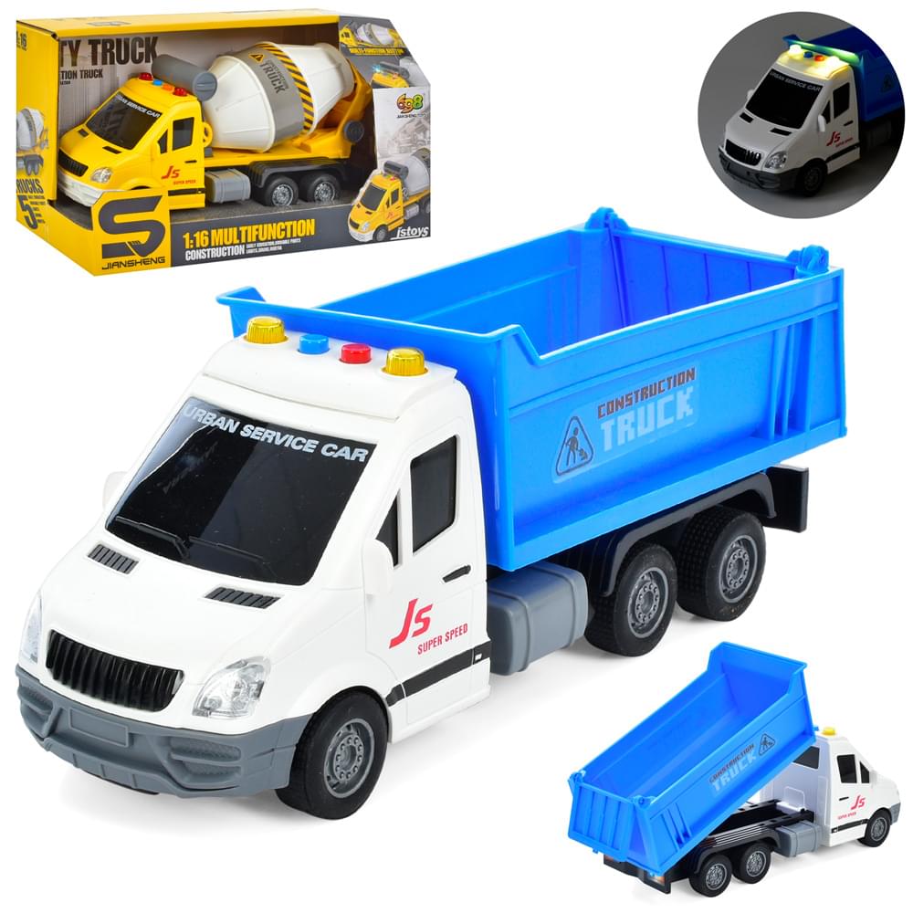 Машина інерція, будтехніка, 29см, 1:16, звук, світло, на бат-ці,2 види, в кор-ці, 33-17,5-13см /18/