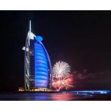 Алмазная мозаика по номерам 30*40 "Бурдж ель Араб" карт уп. (холст на раме)