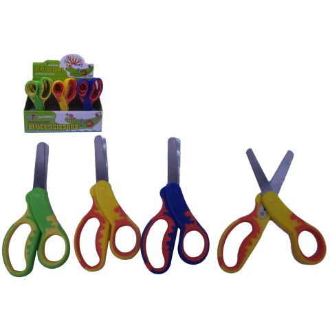 Ножиці, 13.5 см, силіконові вставки, закруглені, 2 шт. (В асортименті)