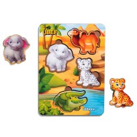 Вкладиші Тварини Африки 2 (фон з підказкою) 16×12×0,6 см Ubee
