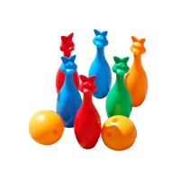 Набір кегель великих 6 шт., 2 кулі, Бамсик