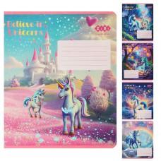 Тетради ученические 12 листов клетка KIDS LINE UNICORN, 25 шт. в упаковке