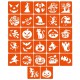 Набір трафаретів для біо-тату "Хелловін №2" Hallowween-2-27, 27 трафаретів 5х5 см