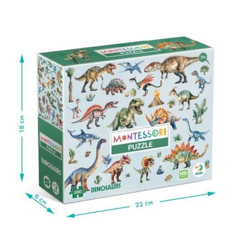 Дитячий пазл Монтессорі "Динозаври" DoDo Toys 200631, 200 елементів