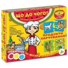 Дитяча розвиваюча гра "Що до чого? Продукти харчування" 87444 укр. мовою