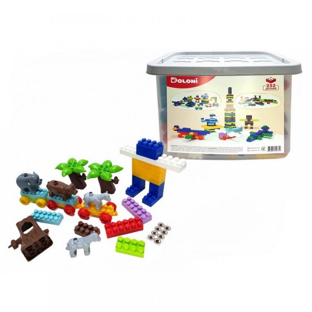 Дитячий блочний конструктор 013999/03 у пластиковому боксі, 252 деталі
