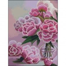 Алмазна мозаїка без підрамника "Рожеві півонії" ZAV3040-44, 30х40 см