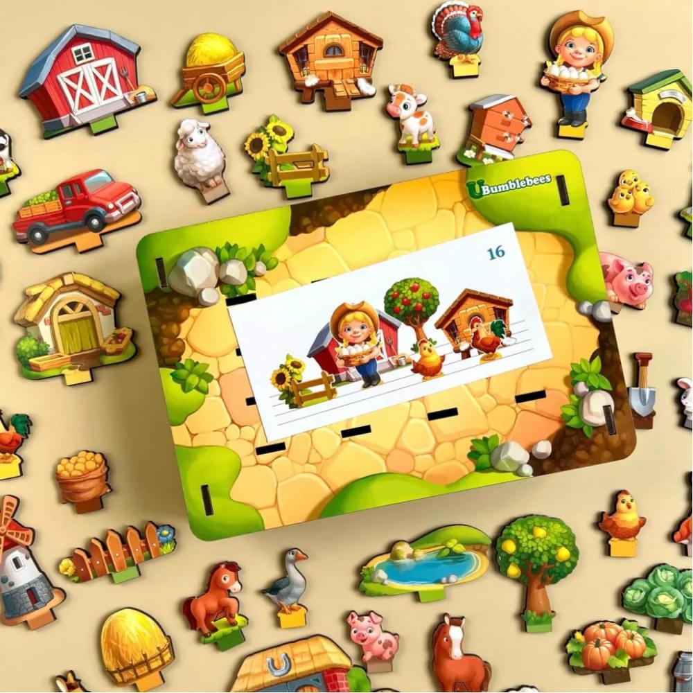 Настільна розвиваюча гра "Панорама: ферма" Ubumblebees (ПСФ130) PSF130 з картками