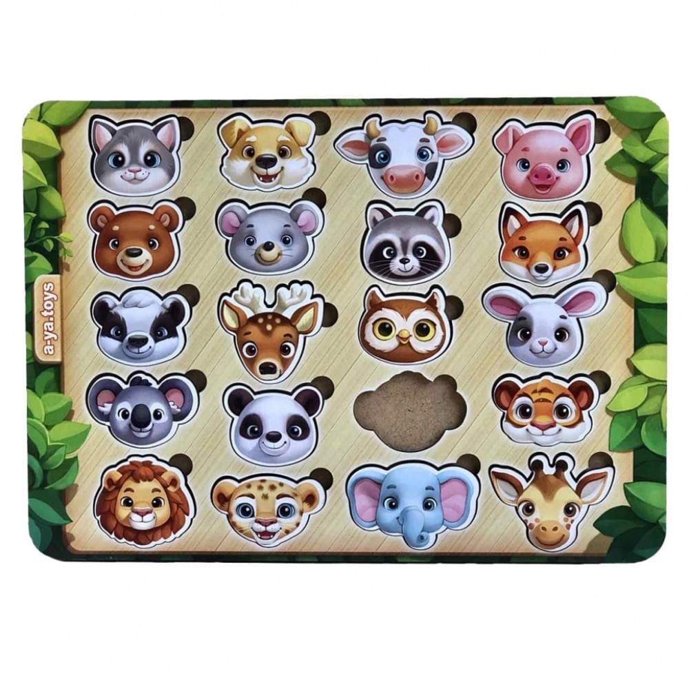 Дерев'яний пазл-сортер "Мордочки" Ubumblebees (ПСФ084) PSF084 мордочки тварин