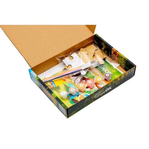 Деревʼяний пазл-розмальовка А5 "Собачка" Puz-22940 пензлик, фарби, клейка плівка