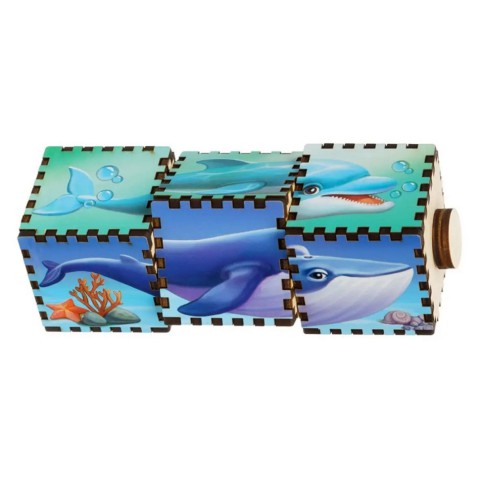 Дерев'яні кубики "Водний світ" Ubumblebees (ПСД179) PSD179 обертаються