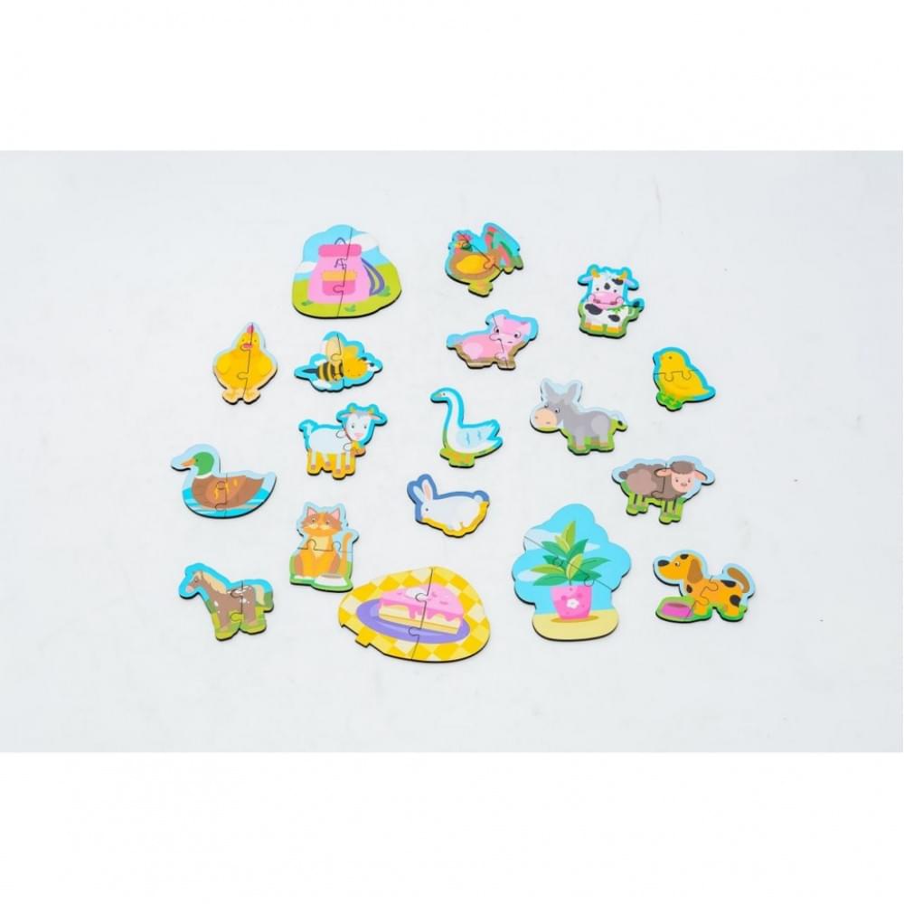 Дерев'яний магнітний пазл "Тваринки" Puz-22930, 35 елементів