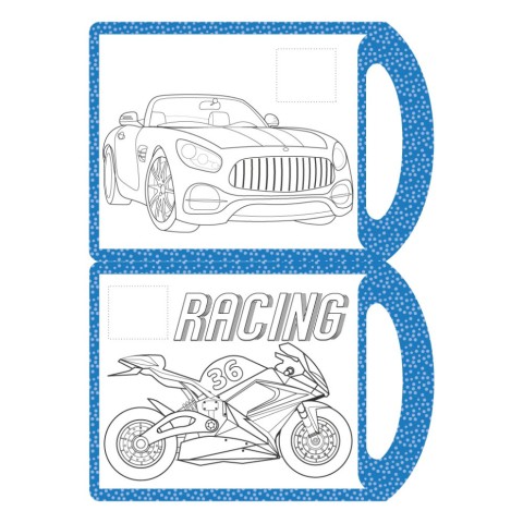 Дитяча розмальовка "Авто-Мото" РМ-68-05, 16 наліпок