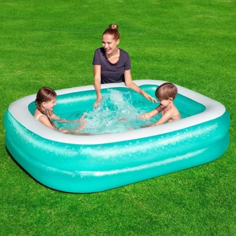 Надувний басейн сімейний 54005(Green) прямокутний 201 x 150 x 51 см 450 л