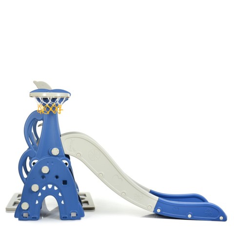 Дитяча гірка-гойдалка WM19083A-4 пластик, з баскетбольним кільцем