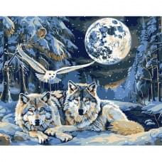 Картина за номерами "Хижаки і мудрість" KHO6848 з металізованими фарбами, 40х50 см