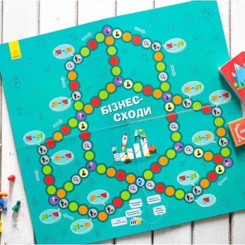 Настільна гра "Бізнес-сходи" РЛ902037У кубик, 5 фішок гравців,