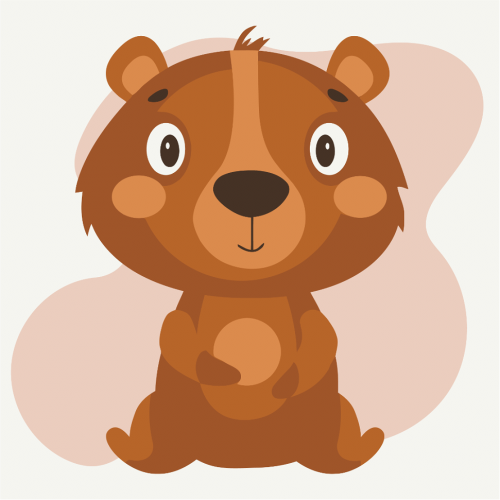 Розпис на полотні "Ведмедик" MBS023 Brushme 20х20 см