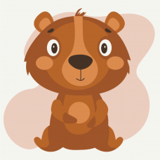 Розпис на полотні "Ведмедик" MBS023 Brushme 20х20 см