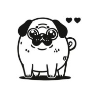 Картина-трафарет для розфарбовування піском "Мопс" Т-а5198 А5