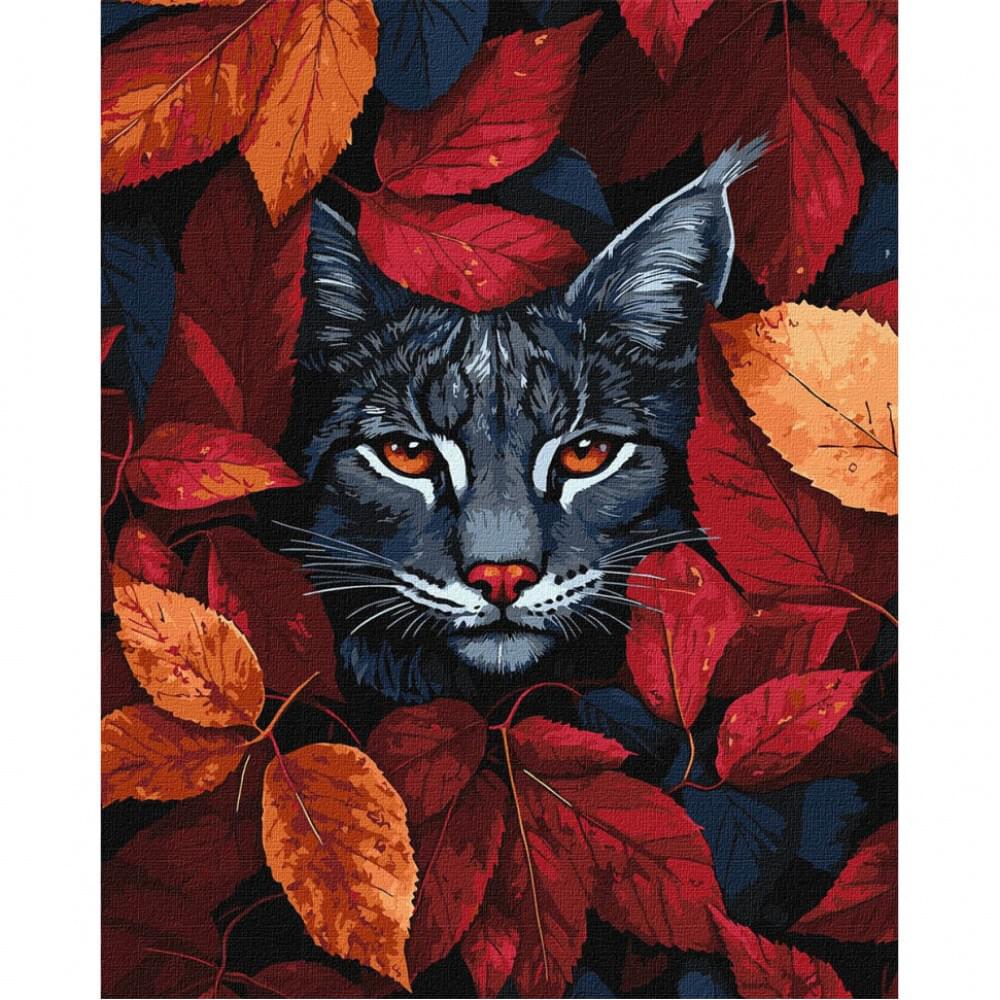 Картина за номерами "Осіння рись" KHO6699, 40x50 см