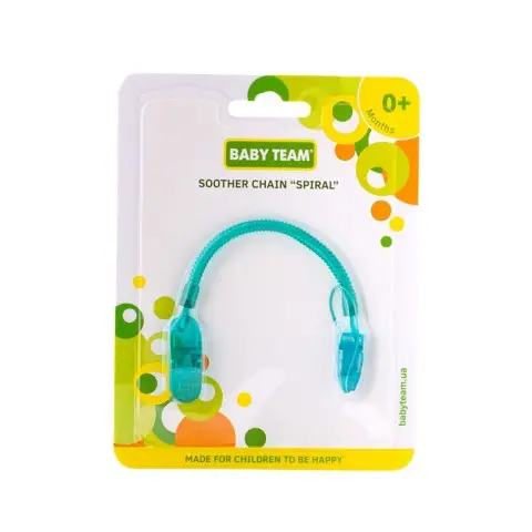 Ланцюжок для пустушки "Спіраль" 3335_зелена