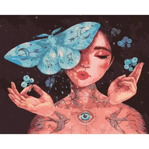 Картина за номерами "Дотик метелика" ©lesya_nedzelska_art Ідейка KHO4980 40х50 см