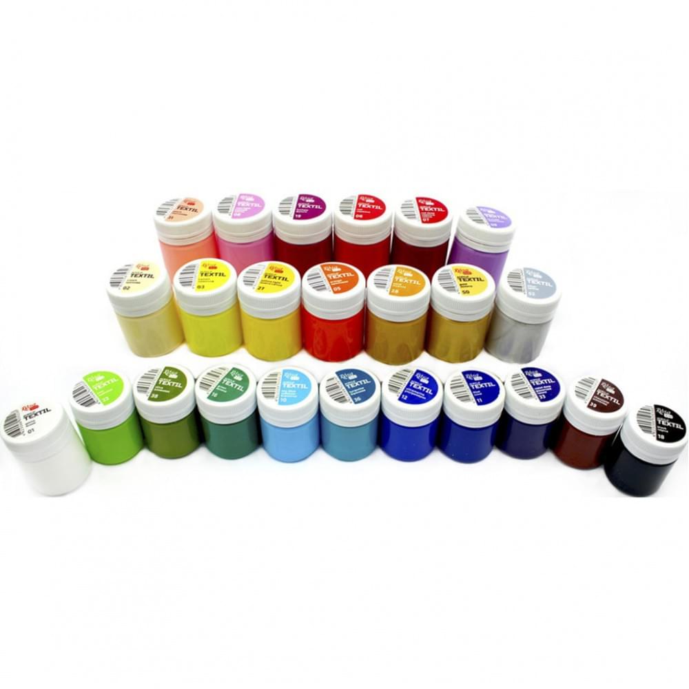 Набір акрилової фарби для розпису тканин 13420217, 24 баночки