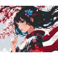 Картина за номерами "Дівчина з сакурою" 16107-AC 40x50 см