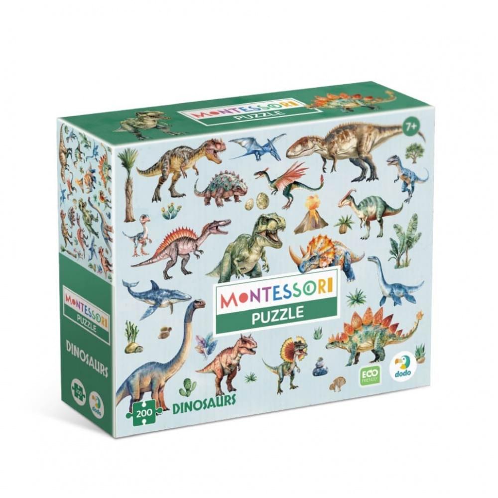 Дитячий пазл Монтессорі "Динозаври" DoDo Toys 200631, 200 елементів