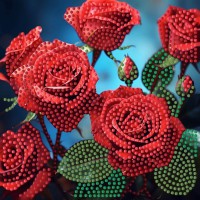 Алмазна мозаїка "Червоні троянди" ZAV1818-24, 18х18 см