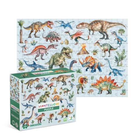Дитячий пазл Монтессорі "Динозаври" DoDo Toys 200631, 200 елементів