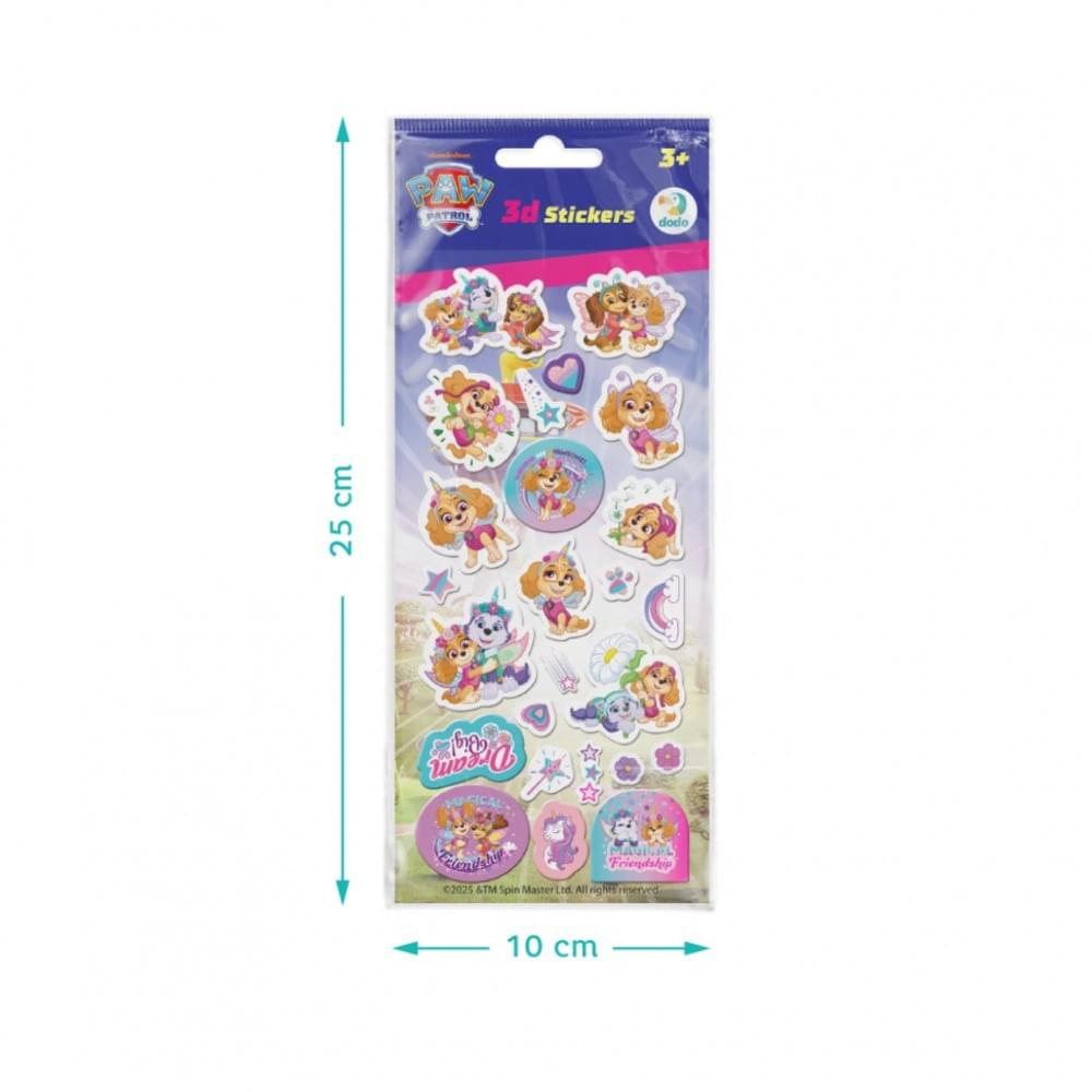 Дитячий набір 3D-наліпок "Paw Patrol. Щенята-Єдиноріжки" DoDo Toys 200673, 1 аркуш