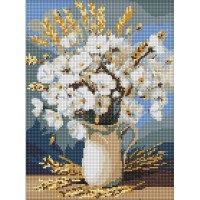 Алмазна мозаїка "Білі маки і пшениця" ©art_selena_ua AMO20053, 30х40 см