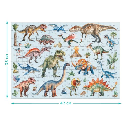 Дитячий пазл Монтессорі "Динозаври" DoDo Toys 200631, 200 елементів