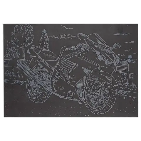 Гравюра А5 "Мотоцикл-3" ГрА5с-19 эконом вариант в пакете 21 х 14,8 см