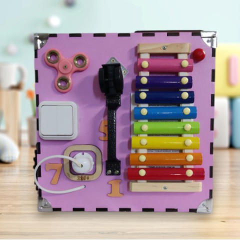 Розвиваюча іграшка Бізікуб Temple Group TG200132 30х30х30см Рожевий