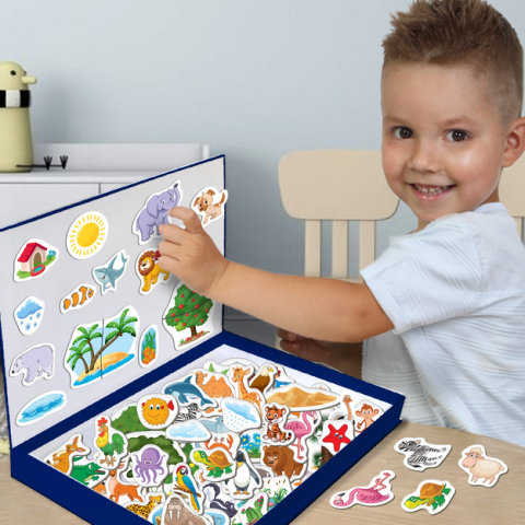 Набір магнітів Світ тварин Велика магнітна історія ML4032-05 EN 75 магнітів