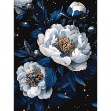Картина за номерами "Квіткове сузір'я" KHO3307 з металізованими фарбами 30х40 см