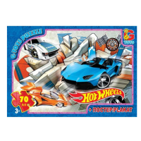 Пазли дитячі "Hot Wheels" FW772, 70 елементів
