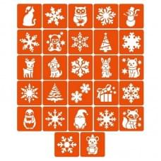 Набір трафаретів для біо-тату "Зима" zima_5x5_27_1, 5х5 см